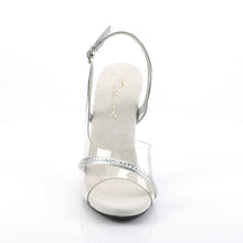 Load image into Gallery viewer, CARESS-456 Fabulicious 4&quot; Heel Clear and Silver Sexy Shoes