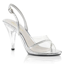 Load image into Gallery viewer, CARESS-456 Fabulicious 4&quot; Heel Clear and Silver Sexy Shoes