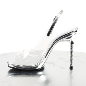 CHIC-18 Fabulicious 4.5 Inch Heel Clear and Silver Sexy Shoe