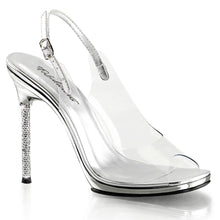 Load image into Gallery viewer, CHIC-18 Fabulicious 4.5 Inch Heel Clear and Silver Sexy Shoe