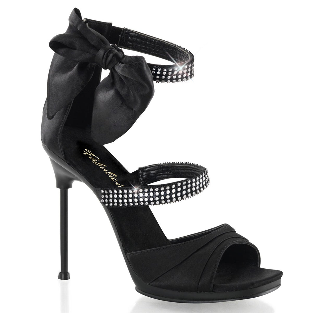 CHIC-48 Fabulicious 4.5 Inch Heel Black Satin Sexy Shoes