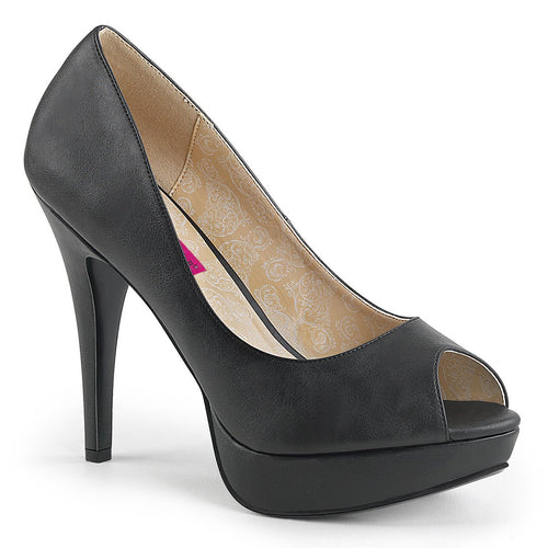 CHLOE-01 Pleaser Pink Label 5 Inch Heel Black Platform Shoe