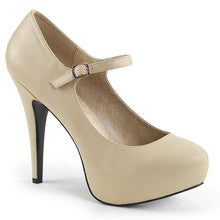 Load image into Gallery viewer, CHLOE-02 Pleaser Pink Label 5 Inch Heel Cream Platform Shoe