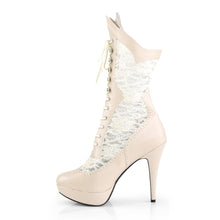 Load image into Gallery viewer, CHLOE-115 Pleaser Pink Label 5 Inch Heel Cream Platform Shoe