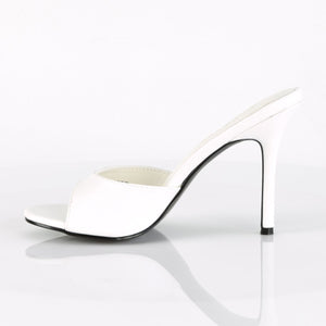 CLASSIQUE-01 Pleaser 4 Inch Heel White Kid Fetish Footwear