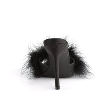 Load image into Gallery viewer, CLASSIQUE-01F Fetish 4&quot; Heels Black Marabou Bedroom Shoes