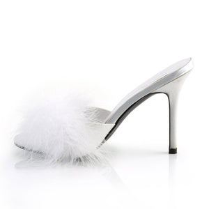 CLASSIQUE-01F Fetish Heel White Faux Fur Bedroom Sexy Shoes