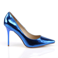 Load image into Gallery viewer, CLASSIQUE-20 Pleaser 4&quot; Heel Blue Metallic Fetish Footwear