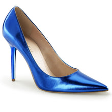 Load image into Gallery viewer, CLASSIQUE-20 Pleaser 4&quot; Heel Blue Metallic Fetish Footwear