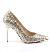 Load image into Gallery viewer, CLASSIQUE-20 Pleaser 4&quot; Heel Gold Glittery Fetish Footwear