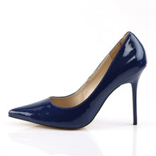 Load image into Gallery viewer, CLASSIQUE-20 Pleaser 4 Inch Heel Navy Blue Fetish Footwear