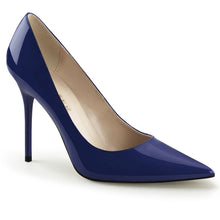 Load image into Gallery viewer, CLASSIQUE-20 Pleaser 4 Inch Heel Navy Blue Fetish Footwear