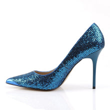 Load image into Gallery viewer, CLASSIQUE-20 4&quot; Heel Navy Blue Glittery Fetish Footwear