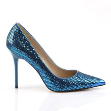 Load image into Gallery viewer, CLASSIQUE-20 4&quot; Heel Navy Blue Glittery Fetish Footwear