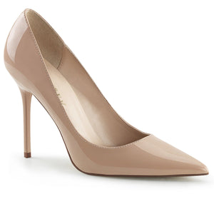 CLASSIQUE-20 Pleaser 4 Inch Heel Nude Patent Fetish Footwear