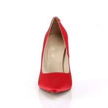 Load image into Gallery viewer, CLASSIQUE-20 Pleaser 4 Inch Heel Red Satin Fetish Footwear