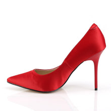 Load image into Gallery viewer, CLASSIQUE-20 Pleaser 4 Inch Heel Red Satin Fetish Footwear