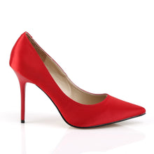 Load image into Gallery viewer, CLASSIQUE-20 Pleaser 4 Inch Heel Red Satin Fetish Footwear