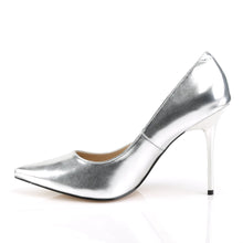 Load image into Gallery viewer, CLASSIQUE-20 Pleaser 4 Inch Heel Silver Fetish Footwear