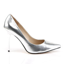 Load image into Gallery viewer, CLASSIQUE-20 Pleaser 4 Inch Heel Silver Fetish Footwear