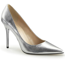 Load image into Gallery viewer, CLASSIQUE-20 Pleaser 4 Inch Heel Silver Fetish Footwear