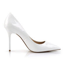 Load image into Gallery viewer, CLASSIQUE-20 Pleaser 4&quot; Heel White Patent Fetish Footwear