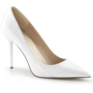 CLASSIQUE-20 Pleaser 4" Heel White Patent Fetish Footwear