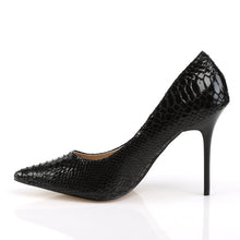 Load image into Gallery viewer, CLASSIQUE-20SP 4&quot; Heel Black Snake-Print Leather Fetish Shoe