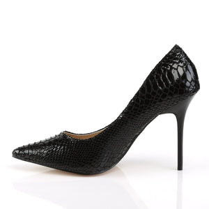 CLASSIQUE-20SP 4" Heel Black Snake-Print Leather Fetish Shoe