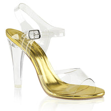 Load image into Gallery viewer, CLEARLY-408 Posing Competition 4.5&quot; Heel Clear Gold Shoes