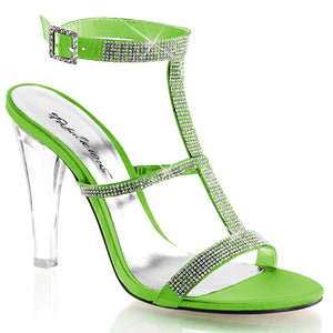 CLEARLY-418 Fetish 4.5" Heel Apple Green Satin Sexy Shoes