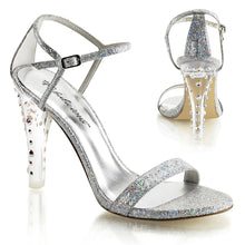 Load image into Gallery viewer, CLEARLY-425 Fabulicious 4.5&quot; Heel Silver Glitter Sexy Shoes