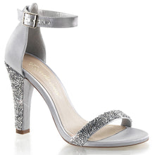 Load image into Gallery viewer, CLEARLY-436 Fabulicious 4.5 Inch Heel Silver Satin Sexy Shoe