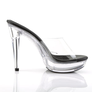 COCKTAIL-501 Fabulicious 5" Heel Clear and Black Sexy Shoes