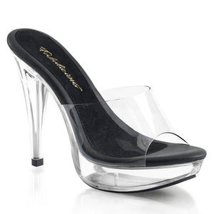 COCKTAIL-501 Fabulicious 5" Heel Clear and Black Sexy Shoes