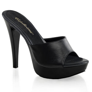 COCKTAIL-501L Fabulicious 5" Heel Black Leather Sexy Shoes