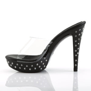 COCKTAIL-501SDT Fabulicious 5" Heel Clear Black Sexy Shoes