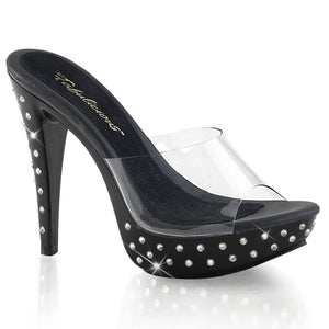 COCKTAIL-501SDT Fabulicious 5" Heel Clear Black Sexy Shoes