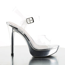 Load image into Gallery viewer, COCKTAIL-508 Fetish Heel Clear and Silver Chrome Sexy Shoes