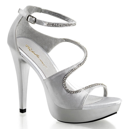 COCKTAIL-526 Fabulicious 5 Inch Heel Silver Satin Sexy Shoes