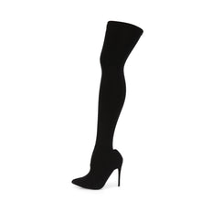 Load image into Gallery viewer, COURTLY-3005 Pleaser 5 Inch Heel Black Nylon Fetish Footwear