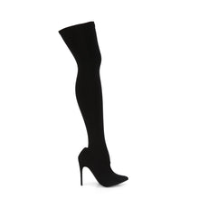 Load image into Gallery viewer, COURTLY-3005 Pleaser 5 Inch Heel Black Nylon Fetish Footwear