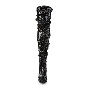 COURTLY-3011 Pleaser 5" Heel Black Sequins Fetish Footwear