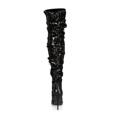 Load image into Gallery viewer, COURTLY-3011 Pleaser 5&quot; Heel Black Sequins Fetish Footwear