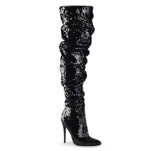 COURTLY-3011 Pleaser 5" Heel Black Sequins Fetish Footwear