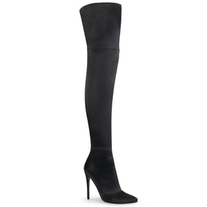 COURTLY-3012 5 Inch Heel Black Stretch Satin Fetish Footwear