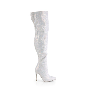 COURTLY-3015 5 Inch Heel White Multi Glitter Fetish Footwear