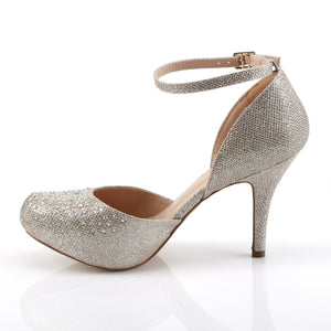 COVET-03 Fetish Nude Glitter Mesh Fabric Sexy Shoes Heels