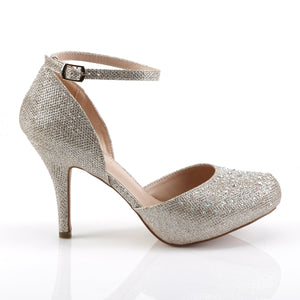 COVET-03 Fetish Nude Glitter Mesh Fabric Sexy Shoes Heels