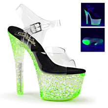 Load image into Gallery viewer, CRYSTALIZE-308PS Pleaser 7&quot; Heel Clear Neon Green Sexy Shoes